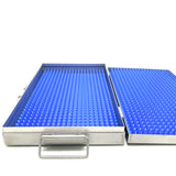 Stainless Steel Sterilization Tray case Box with 2 silicone mats 235X145X35mm