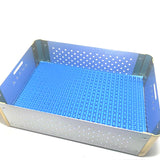 surgical Instrument Sterilization tray case box with silicone mat 35*24*10cm