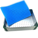 Instrument Sterilization case tray box with silicone mat 24cm*17.5cm*8cm green