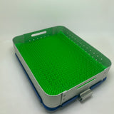 aluminium sterilization tray case 250mm green mat ophthalmic plastic orthopadic